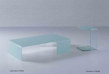 Simple rectángulo doblando mesas de centro de vidrio de muebles para el hogar