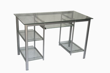 escritorio de cristal moderno transparente del ordenador de 7m m, tabla ejecutiva DX-8833 de la oficina derecha