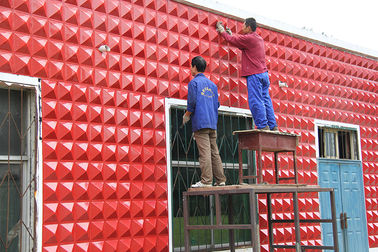 Ignifugue el fondo modificado para requisitos particulares texturizado 3D al aire libre de la pared del logotipo 3D de los paneles de pared del revestimiento