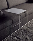 Metal mesas de vidrio blanco, vidrio Simple italiana Top tabla de extremo