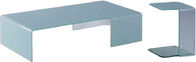 La mesa de centro de cristal del rectángulo simple, blanco dobló los muebles de cristal de las mesas laterales
